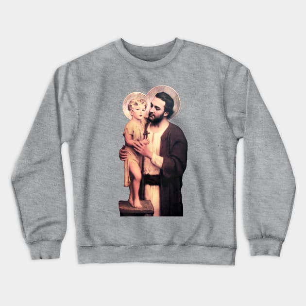 Saint Joseph and child Jesus Crewneck Sweatshirt by Brasilia Catholic